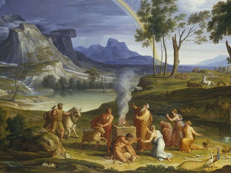 1776-Christian Gottlieb Schick - Paesaggio con l'offerta di ringraziamento di Noè (1803)